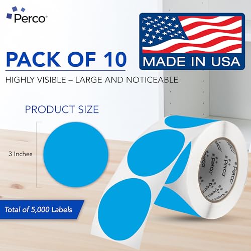Light Blue Perforated Round Circle Dot Sticker 3 (80 Count)