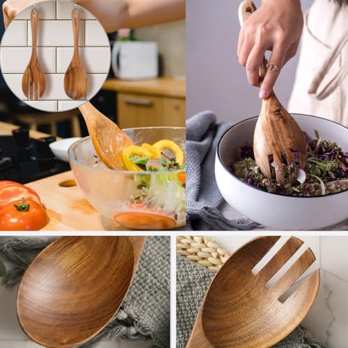 13 Inch Teak Wood Salad Serving Spoon Pack of 2 (2 Count)