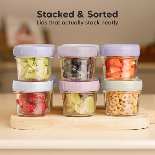 12pk 4oz Glass Baby Food Containers with Lids (12 Count)