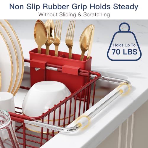 Red Dish Drying Rack in Sink