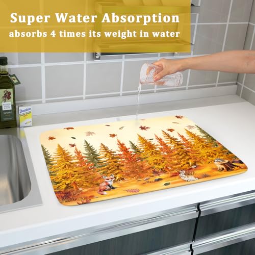 Autumn Forest Dish Drying Mat