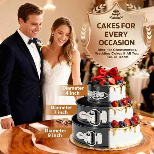 4 7 9 Inch Springform Pan Cheesecake Pan with Silicone Protector (3 Count)