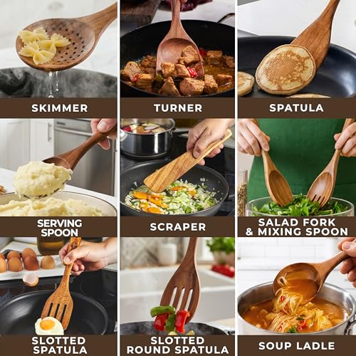 Wooden Spoons for Cooking 10 Pcs (10 Count)