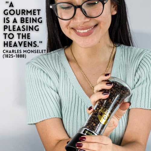 Black Pepper Grinder Manual 3.5oz Gourmet Black Peppercorn Grinder (3.5 Ounce)