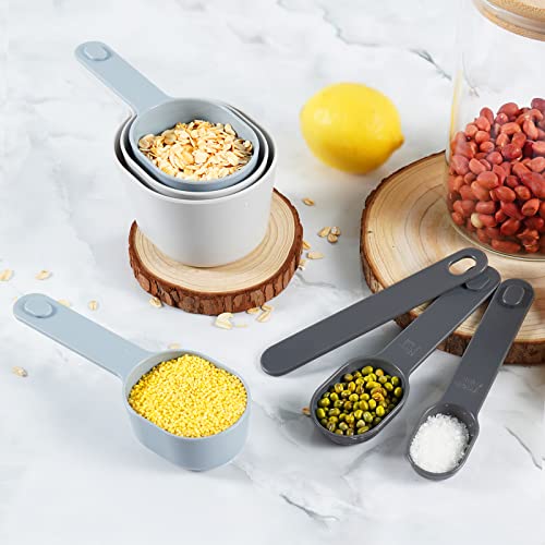 Stackable 10 Piece Measuring Cups and Spoons Set with Lids