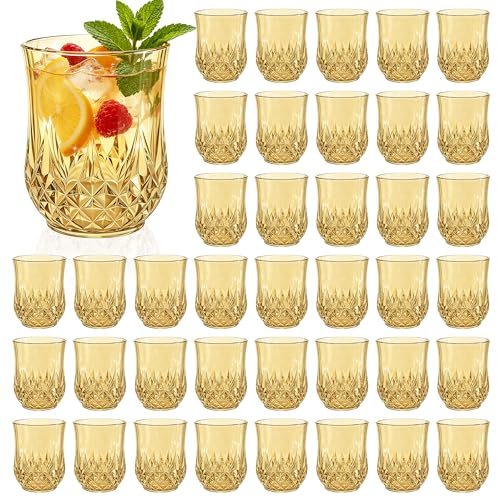 40 Pack Plastic Stemless Wine Glasses (40 Count)