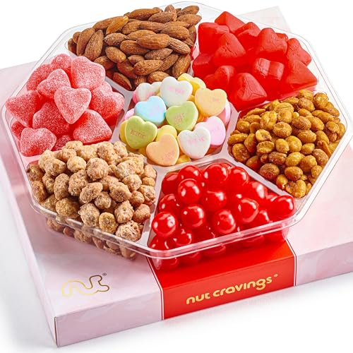 Mixed Nuts & Heart Candy Gift Basket