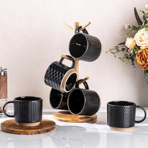 12 OZ Stackable Coffee Mugs Set of 6 (6 Count)