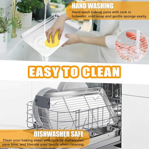 16x12 Inches Stainless Steel Baking Sheet with Wire Cooling Rack