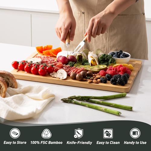 Bamboo Cutting Board Set Non Slip Feet Over Sink Chopping Board Christmas Xmas Birthday Day Gifts Ideas Grandmother Gigi Granny Nana Glamma Mawmaw Yaya Abuela Abuelita Mamaw Mimi Nonna Oma Meme (2 Count)