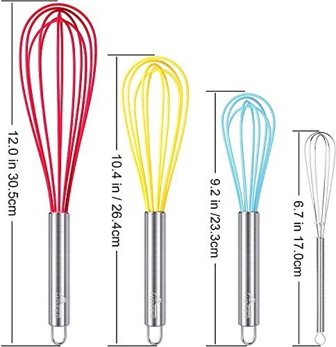 4 Pieces Silicone Whisks Set