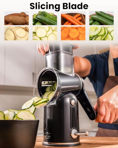Rotary Cheese Grater 5 Blade Cheese Shredder