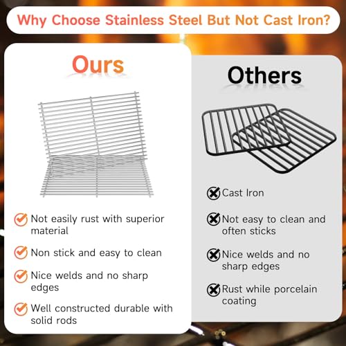 18.75" x 26.5'' Stainless Steel Cooking Grates for Weber