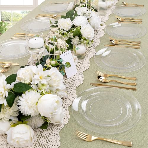60PCS Clear Plastic Plates (30 Count)