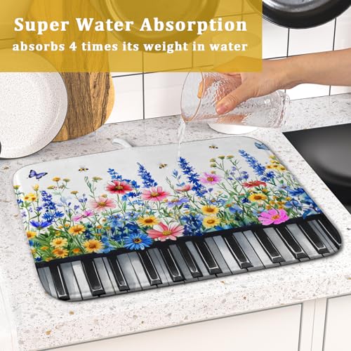 Spring Piano Dish Drying Mat