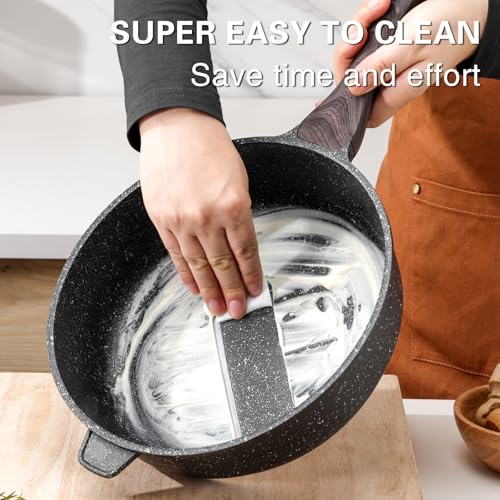 Nonstick Deep Frying Pan Skillet with Lid