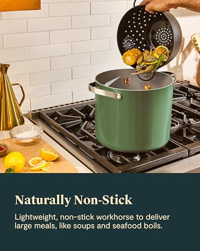 12 qt Non Stick Ceramic Stock Pot with Lid