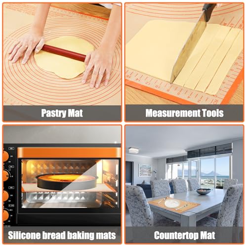 Silicone Pastry Mat 36x24 Inch Nonstick Baking Mat