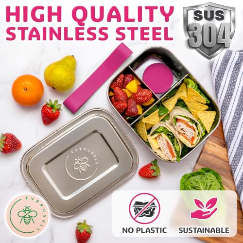 Stainless Steel Bento Box + Condiment Container (6 Count)