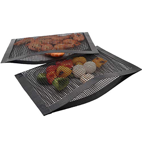 Non Stick Mesh Bag For Grill PTFE Toaster Oven Bags Barbecue Pockets Sheets Pack of 2