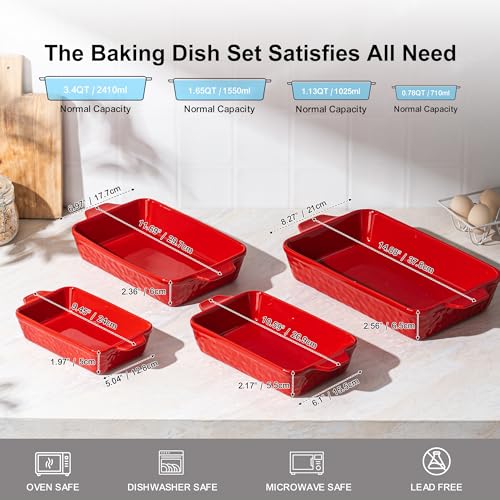 Casserole Dishes for Oven (4 Count)