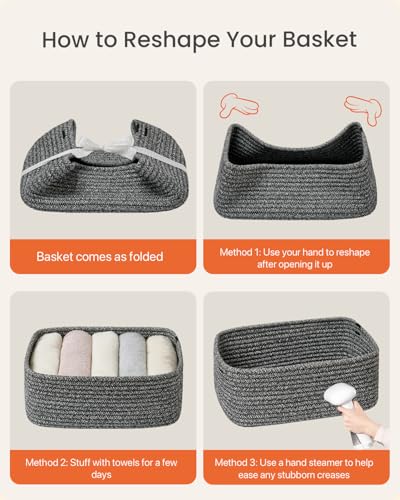 Small Woven Storage Basket for Organizing (3 Count)