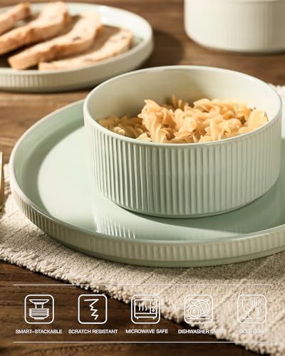 Stoneware Dishes Dinnerware Sets for 6 (18 Count)