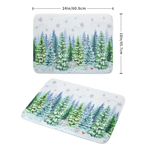 Winter Bear Bird Dish Drying Mat