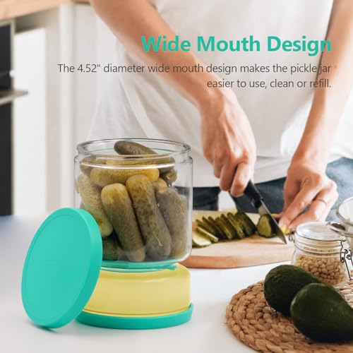 Glass Pickle Container with Strainer