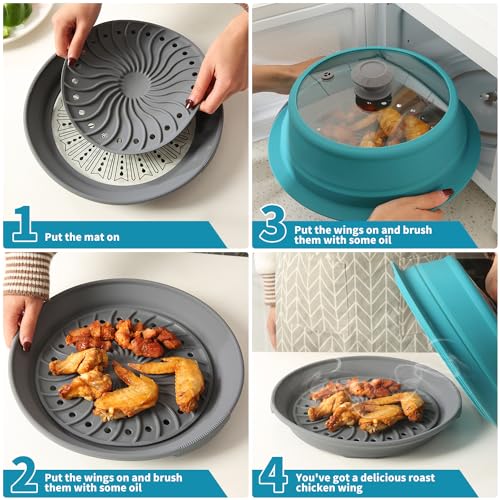 Microwave Splatter Silicone Cover Collapsible Steamer