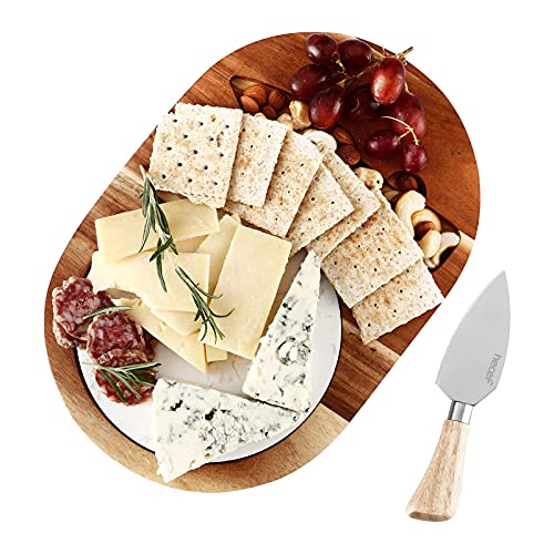 Oval Wooden Cheese Board Set