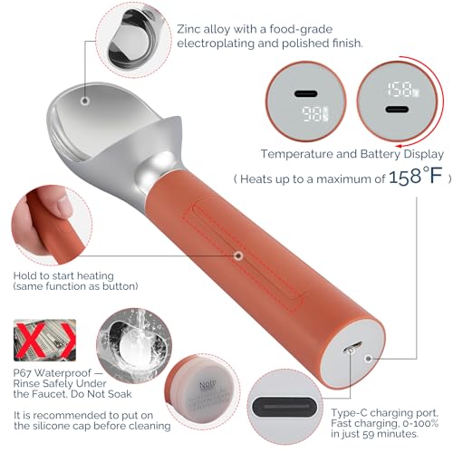 Heated Ice Cream Scoop Rechargeable