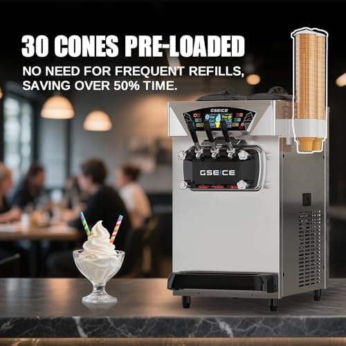 Commercial Soft Serve Ice Cream Machine 3 Flavor