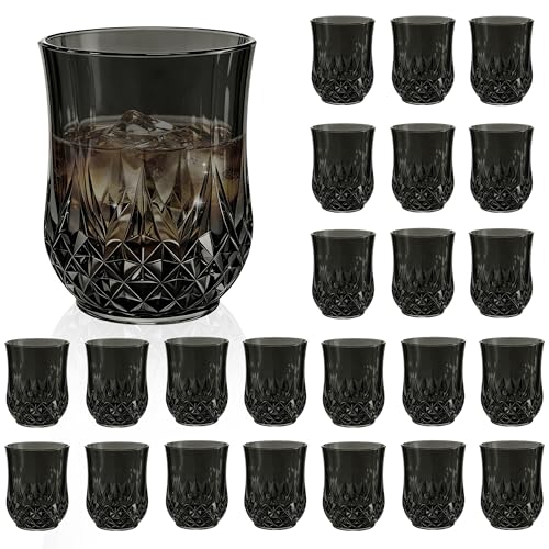 24 Pack Plastic Stemless Wine Glasses (24 Count)