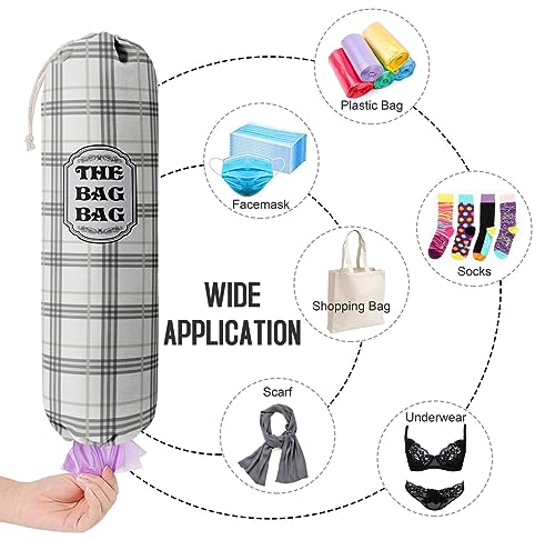 Classic Buffalo Check Plaid Grocery Bags Holder Organizer For Shopping Bags