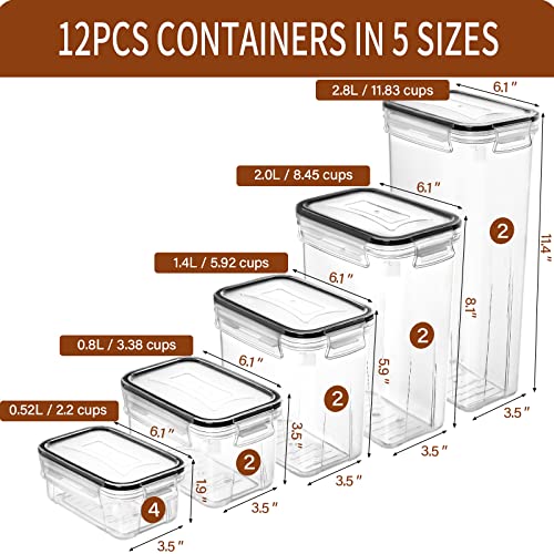 Airtight Food Storage Containers with Lids (12 Count)