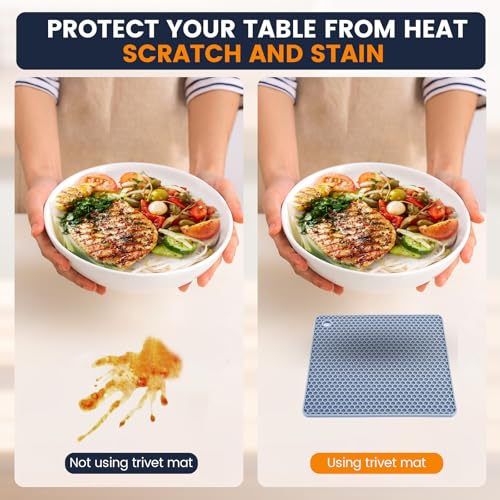 Silicone Trivet Mats 4 Heat Resistant Pot Holders Multipurpose Non