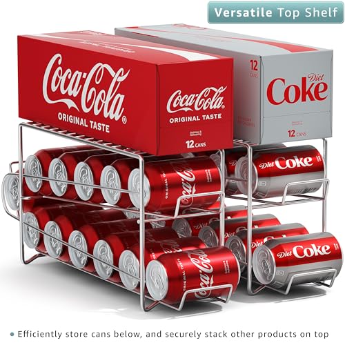 Soda Can Dispenser Rack for Fridge (12 Count)
