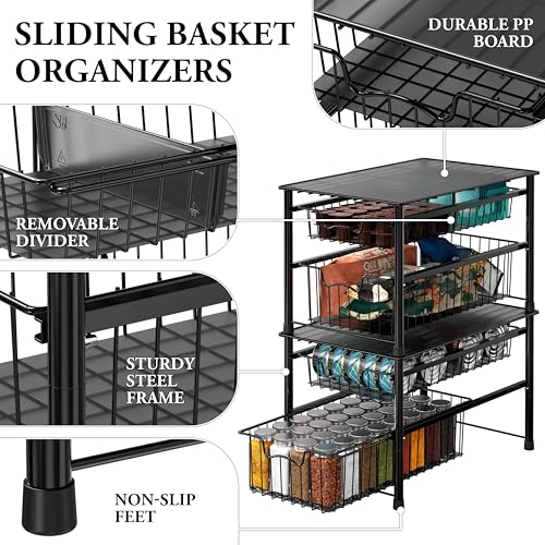 Stackable Sliding Basket Organizer Drawer