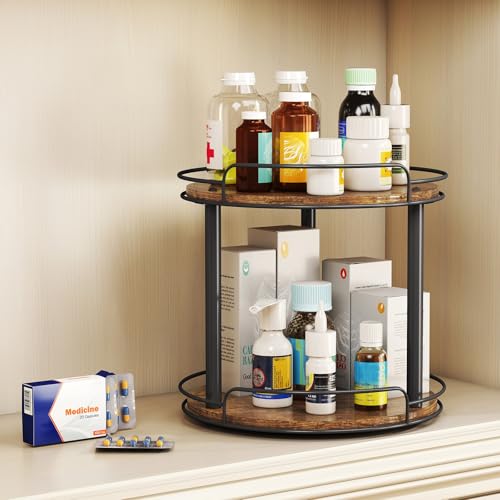 9'' Wood Lazy Susan Turntable Organizer for Cabinet