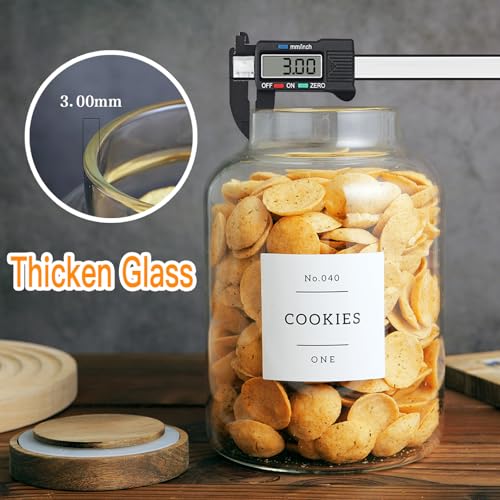 Set Of 2 Large Glass Jar with Wooden Lid with 132 Labels (2 Count)