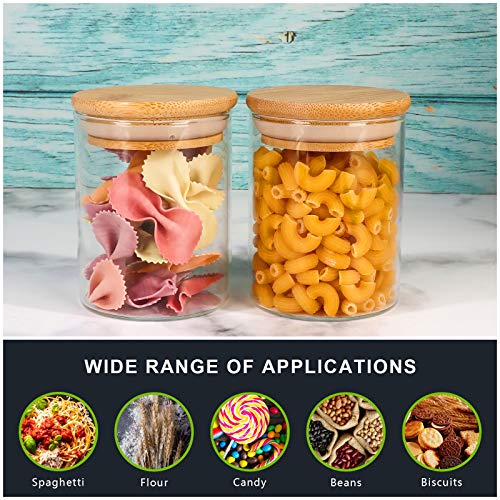 15 Pack 6 oz Glass Jars With Bamboo Lids for Kitchen (15 Count)