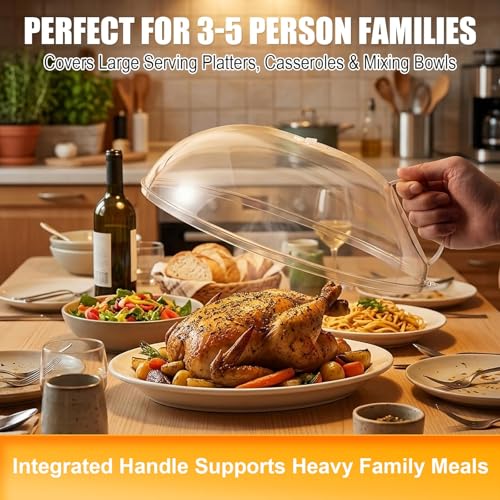 12" Clear Microwave Splatter Cover Integrated Handle BPA Free