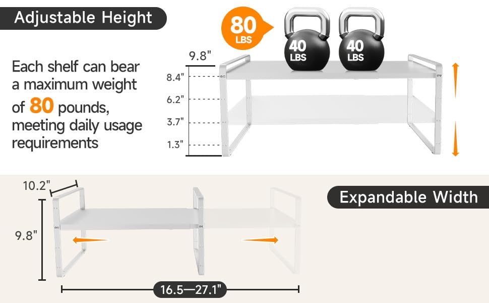 16.5~27.1" Expandable Shelf (16 Count)