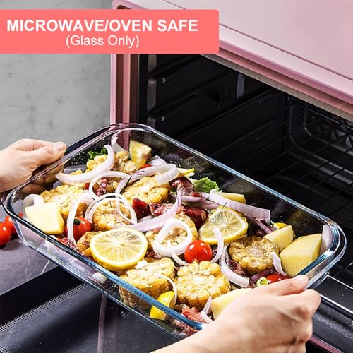 8 Pieces Glass Baking Dish with Lids (4 Count)