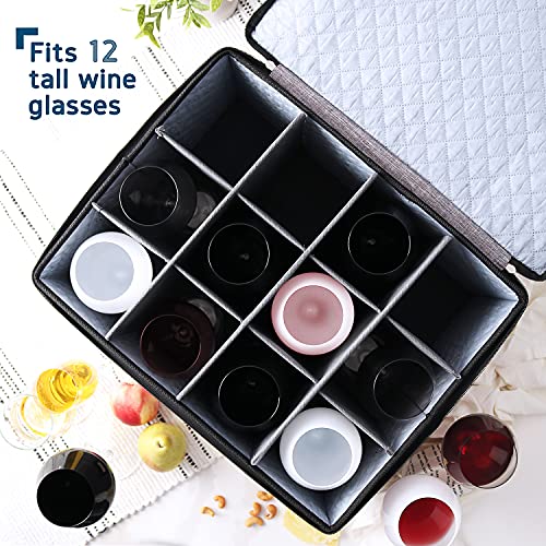 Wine Glass Storage Box with Dividers