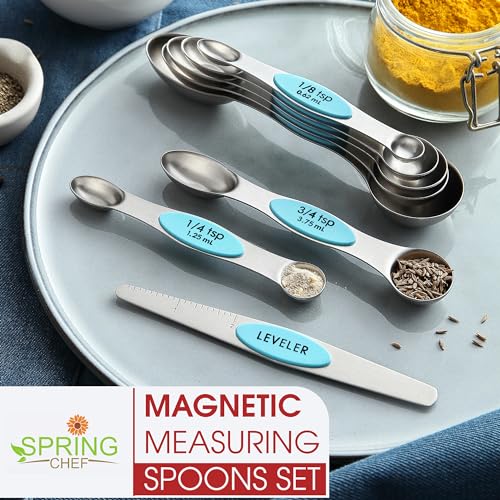 Stainless Steel 8 Magnetic Measuring Spoons (2 Count)