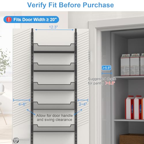 12.3" W Narrow Over the Door Pantry Organizer