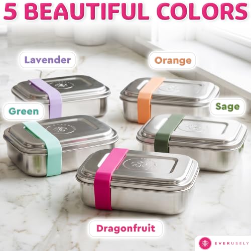 Stainless Steel Bento Box + Condiment Container (6 Count)