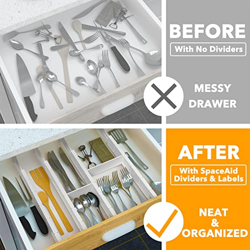 Bamboo Drawer Dividers with Inserts and Labels